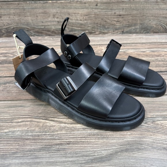 Dr. Martens Mens Size 11 Gryphon Gladiator Sandals Black Leather Buckle New main image 7